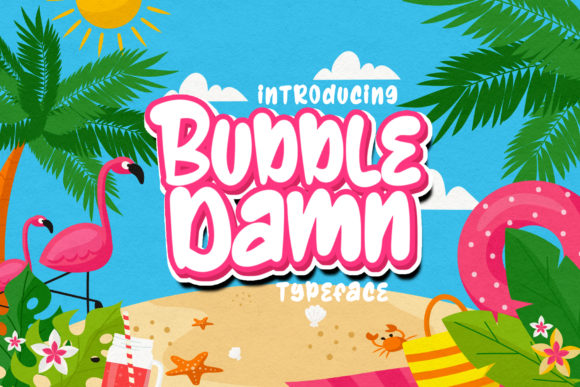 BubbleDamn Display Font for Playful Craft Designs