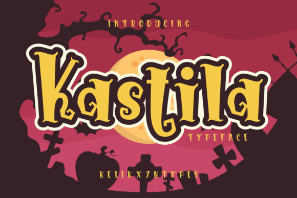 Kastila: A Spooky Display Font for Halloween Crafts and Seasonal Designs